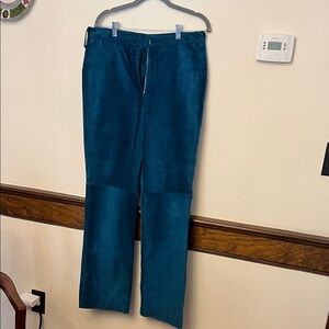Teal Suede Inc Pants - Classic Straight Fit 12